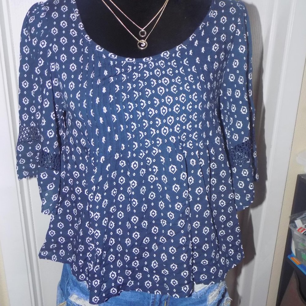 Blue peasant top